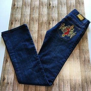 Baby Phat dark blue straight leg jeans 5/6 EUC